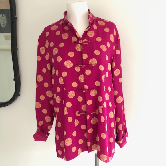 Silk Worm by RP Traditional Chinese Purple Silk Jacket Size 14 - Picture 1 of 6